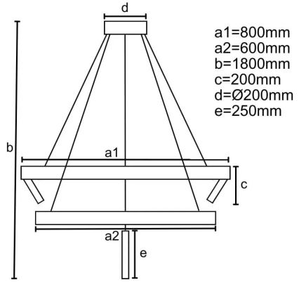 LED ljusreglerad ljuskrona på textilsladd LED/140W/230V 3000-6500K + fjärrkontroll