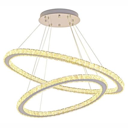 LED Ljusreglerad kristall ljuskrona på snöre LED/160W/230V 3000-6500K silver + fjärrkontroll