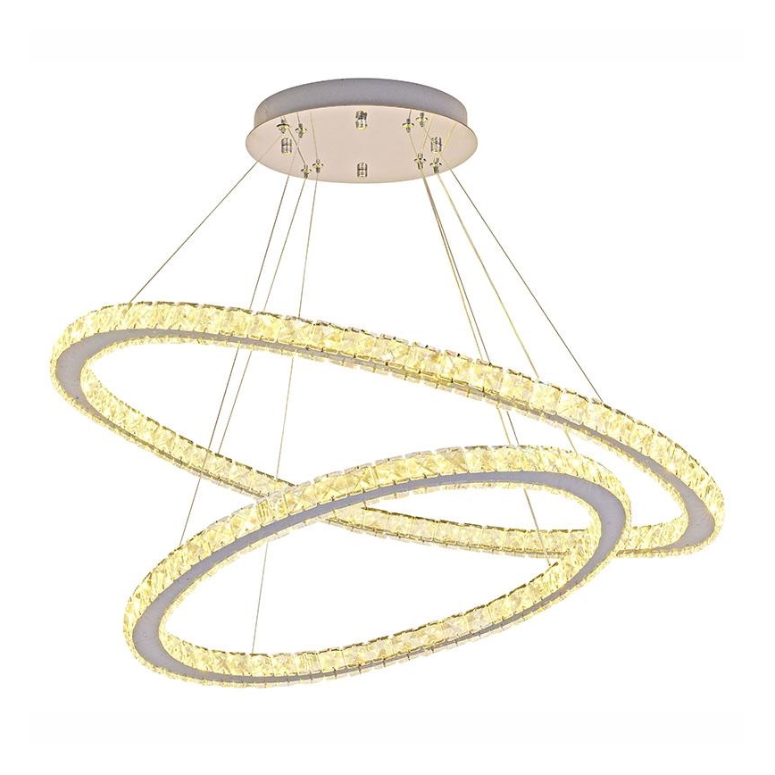 LED Ljusreglerad kristall ljuskrona på snöre LED/160W/230V 3000-6500K silver + fjärrkontroll
