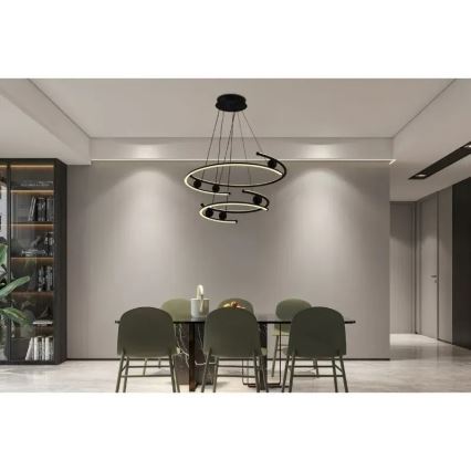 LED ljusreglerad ljuskrona på textilsladd LED/170W/230V 3000-6500K + fjärrkontroll