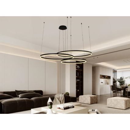 LED ljusreglerad ljuskrona på textilsladd LED/170W/230V 3000-6500K + fjärrkontroll