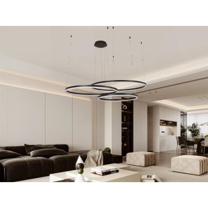 LED ljusreglerad ljuskrona på textilsladd LED/170W/230V 3000-6500K + fjärrkontroll