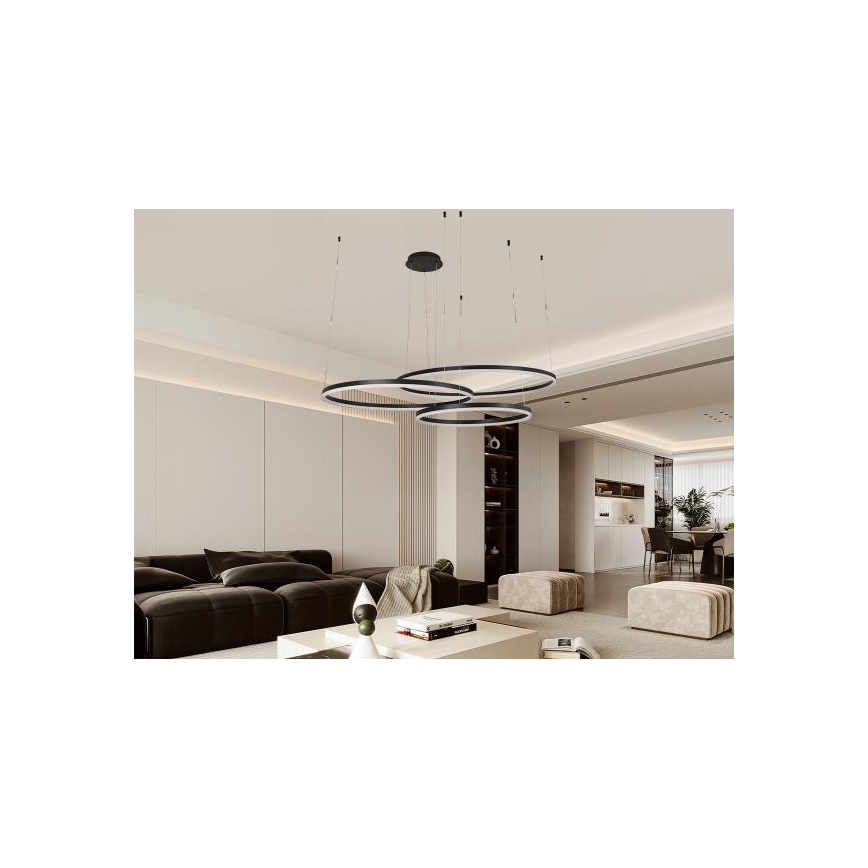 LED ljusreglerad ljuskrona på textilsladd LED/170W/230V 3000-6500K + fjärrkontroll