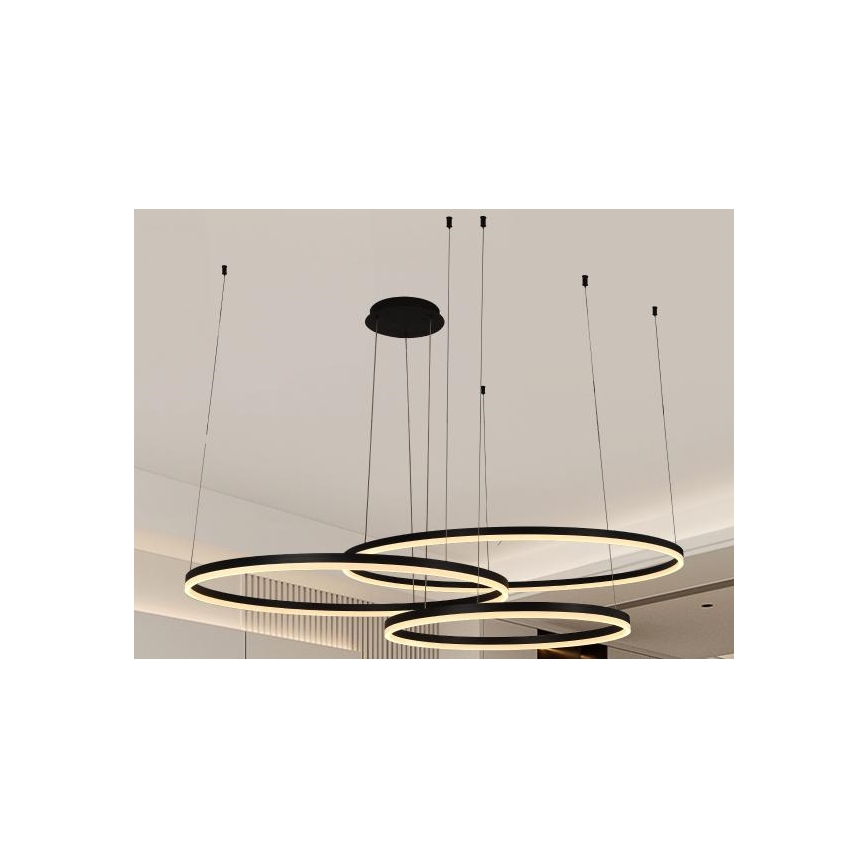 LED ljusreglerad ljuskrona på textilsladd LED/170W/230V 3000-6500K + fjärrkontroll