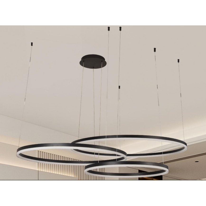 LED ljusreglerad ljuskrona på textilsladd LED/170W/230V 3000-6500K + fjärrkontroll