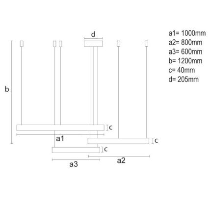 LED ljusreglerad ljuskrona på textilsladd LED/170W/230V 3000-6500K + fjärrkontroll