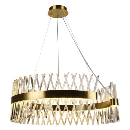LED Ljusreglerad kristall ljuskrona på snöre LED/175W/230V 3000-6500K guld + fjärrkontroll