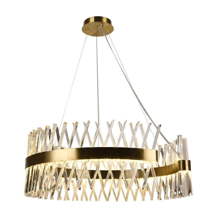 LED Ljusreglerad kristall ljuskrona på snöre LED/175W/230V 3000-6500K guld + fjärrkontroll