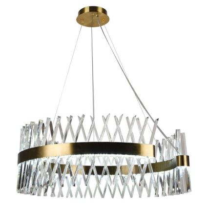 LED Ljusreglerad kristall ljuskrona på snöre LED/175W/230V 3000-6500K guld + fjärrkontroll