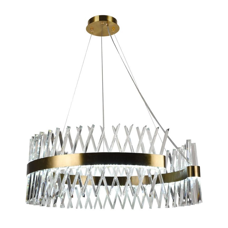 LED Ljusreglerad kristall ljuskrona på snöre LED/175W/230V 3000-6500K guld + fjärrkontroll