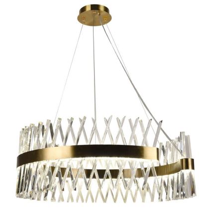 LED Ljusreglerad kristall ljuskrona på snöre LED/175W/230V 3000-6500K guld + fjärrkontroll