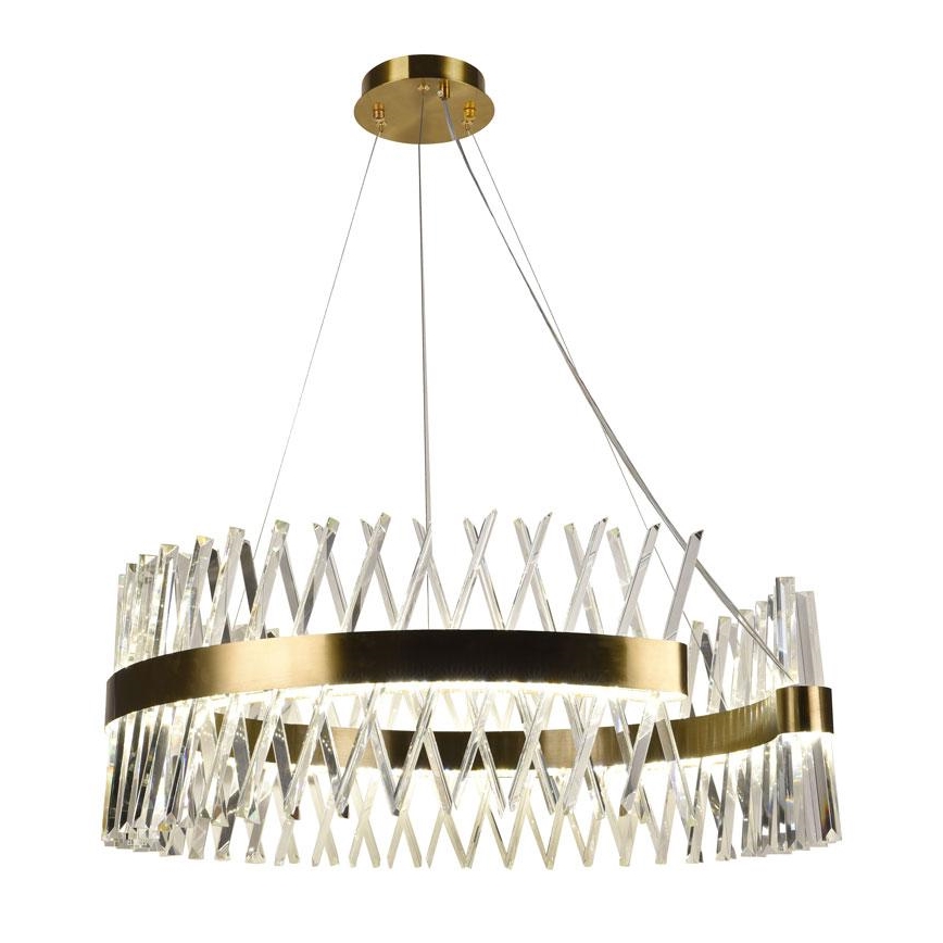 LED Ljusreglerad kristall ljuskrona på snöre LED/175W/230V 3000-6500K guld + fjärrkontroll