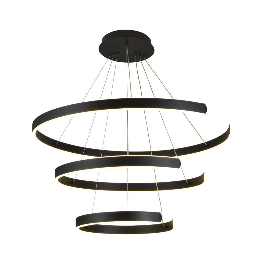 LED ljusreglerad ljuskrona på textilsladd LED/220W/230V 3000-6500K diameter 80 cm + fjärrkontroll