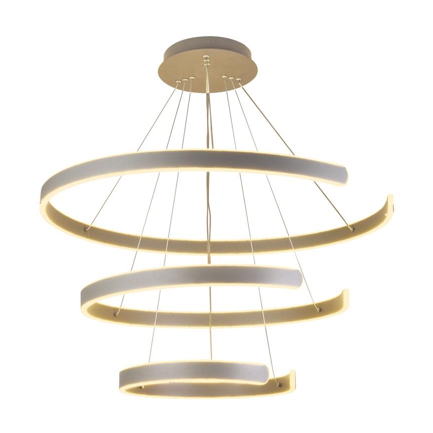 LED ljusreglerad ljuskrona på textilsladd LED/220W/230V 3000-6500K diameter 80 cm + fjärrkontroll