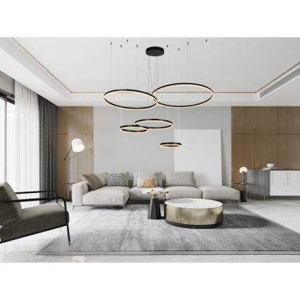 LED ljusreglerad ljuskrona på textilsladd LED/220W/230V 3000-6500K + fjärrkontroll