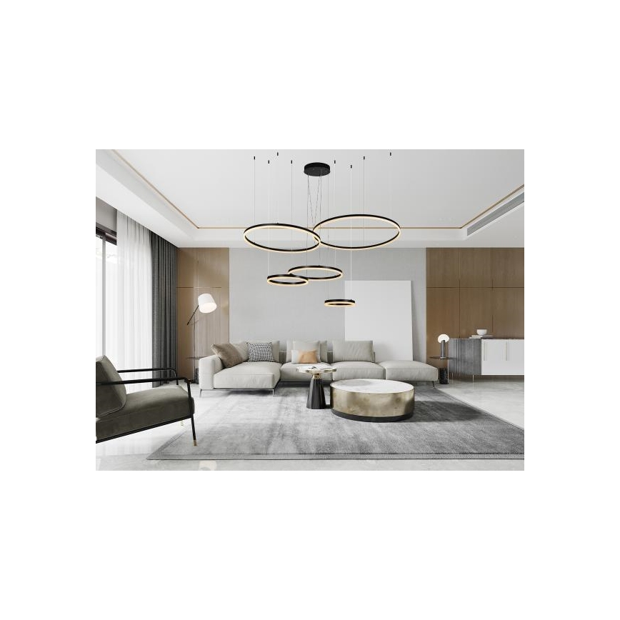 LED ljusreglerad ljuskrona på textilsladd LED/220W/230V 3000-6500K + fjärrkontroll
