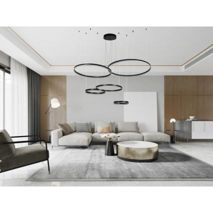 LED ljusreglerad ljuskrona på textilsladd LED/220W/230V 3000-6500K + fjärrkontroll