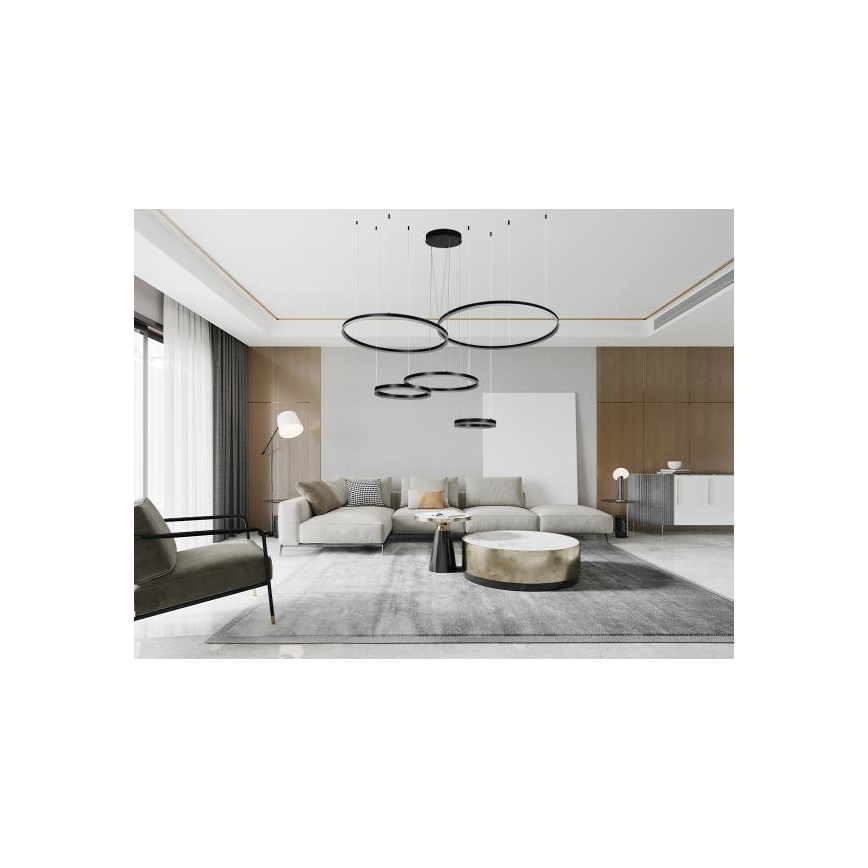 LED ljusreglerad ljuskrona på textilsladd LED/220W/230V 3000-6500K + fjärrkontroll