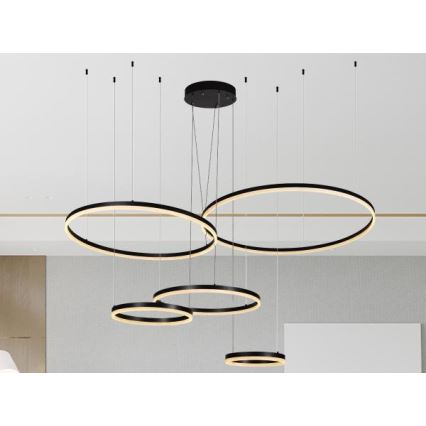 LED ljusreglerad ljuskrona på textilsladd LED/220W/230V 3000-6500K + fjärrkontroll