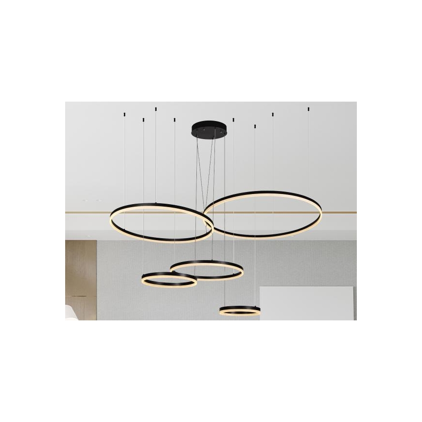 LED ljusreglerad ljuskrona på textilsladd LED/220W/230V 3000-6500K + fjärrkontroll