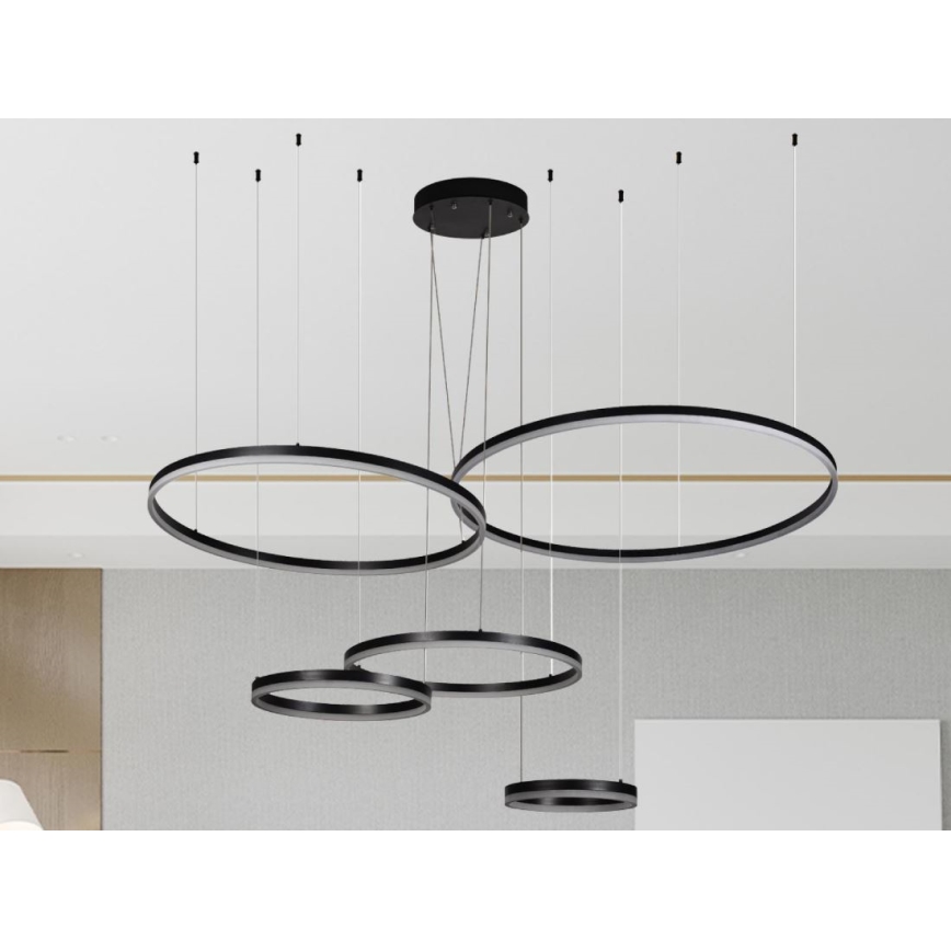 LED ljusreglerad ljuskrona på textilsladd LED/220W/230V 3000-6500K + fjärrkontroll