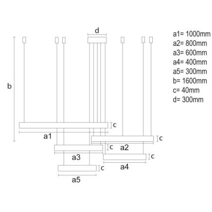 LED ljusreglerad ljuskrona på textilsladd LED/220W/230V 3000-6500K + fjärrkontroll