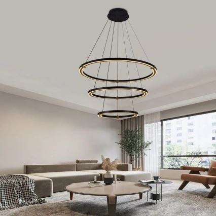 LED ljusreglerad ljuskrona på textilsladd LED/235W/230V 3000-6500K + fjärrkontroll