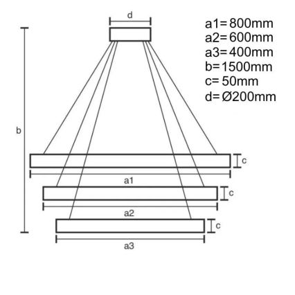 LED ljusreglerad ljuskrona på textilsladd LED/235W/230V 3000-6500K + fjärrkontroll