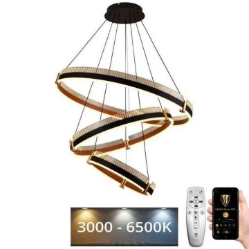 LED ljusreglerad ljuskrona på textilsladd LED/240W/230V 3000-6500K + fjärrkontroll
