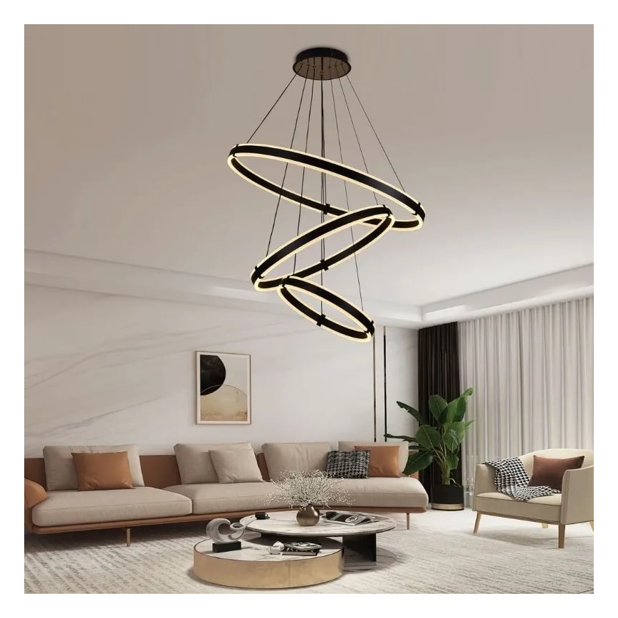 LED ljusreglerad ljuskrona på textilsladd LED/250W/230V 3000-6500K + fjärrkontroll