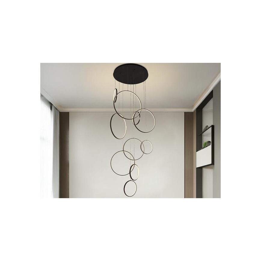 LED ljusreglerad ljuskrona på textilsladd LED/290W/230V 3000-6500K + fjärrkontroll