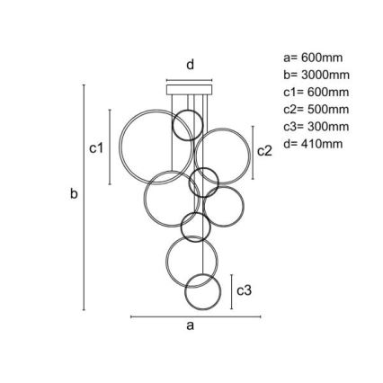 LED ljusreglerad ljuskrona på textilsladd LED/290W/230V 3000-6500K + fjärrkontroll
