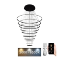 LED ljusreglerad ljuskrona på textilsladd LED/365W/230V 3000-6500K + fjärrkontroll