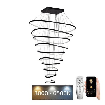 LED ljusreglerad ljuskrona på textilsladd LED/370W/230V 3000-6500K + fjärrkontroll