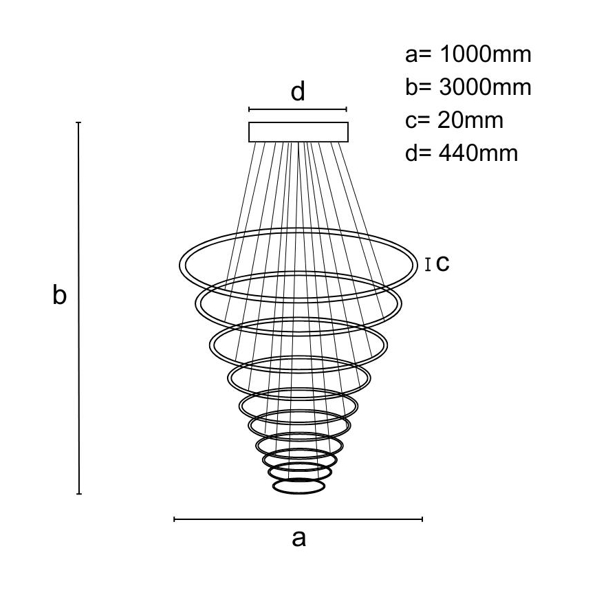 LED ljusreglerad ljuskrona på textilsladd LED/370W/230V 3000-6500K + fjärrkontroll
