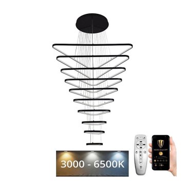 LED ljusreglerad ljuskrona på textilsladd LED/385W/230V 3000-6500K + fjärrkontroll