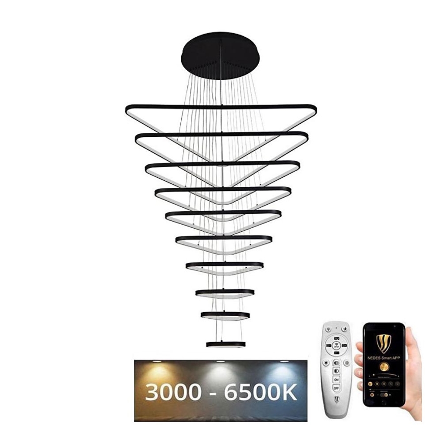 LED ljusreglerad ljuskrona på textilsladd LED/385W/230V 3000-6500K + fjärrkontroll