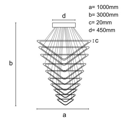 LED ljusreglerad ljuskrona på textilsladd LED/385W/230V 3000-6500K + fjärrkontroll