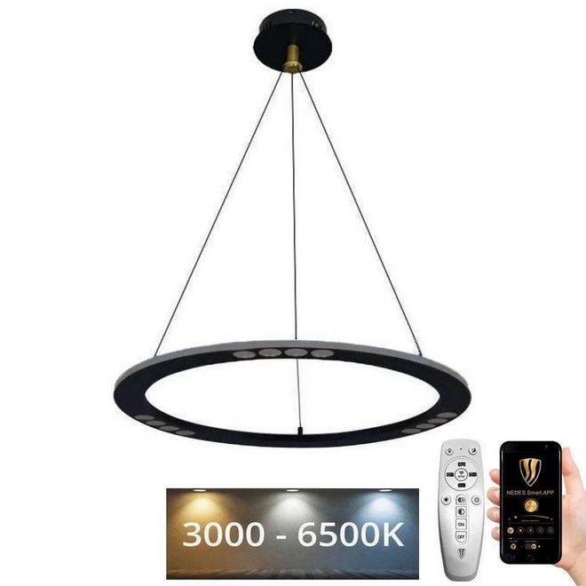 LED ljusreglerad ljuskrona på textilsladd LED/40W/230V 3000-6500K + fjärrkontroll