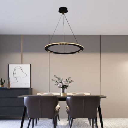 LED ljusreglerad ljuskrona på textilsladd LED/40W/230V 3000-6500K + fjärrkontroll