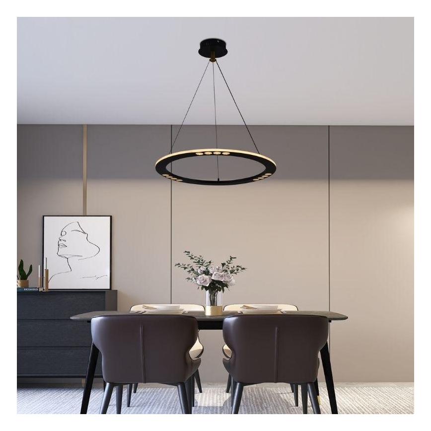 LED ljusreglerad ljuskrona på textilsladd LED/40W/230V 3000-6500K + fjärrkontroll