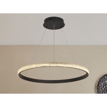 LED ljusreglerad ljuskrona på textilsladd LED/40W/230V 3000-6500K + fjärrkontroll