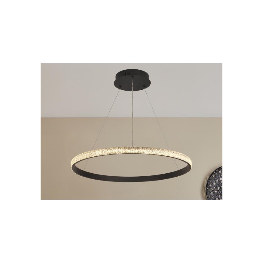 LED ljusreglerad ljuskrona på textilsladd LED/40W/230V 3000-6500K + fjärrkontroll