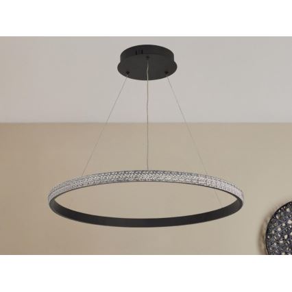LED ljusreglerad ljuskrona på textilsladd LED/40W/230V 3000-6500K + fjärrkontroll