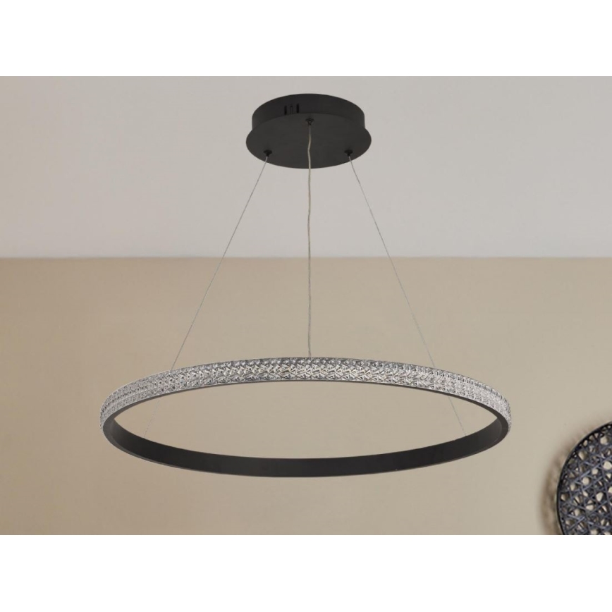 LED ljusreglerad ljuskrona på textilsladd LED/40W/230V 3000-6500K + fjärrkontroll