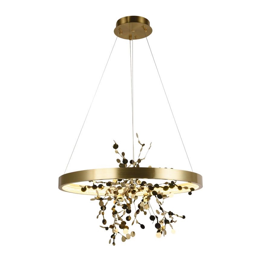 LED ljusreglerad ljuskrona på textilsladd LED/40W/230V 3000-6500K guld + fjärrkontroll