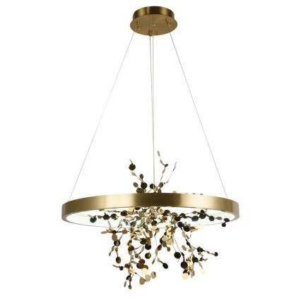 LED ljusreglerad ljuskrona på textilsladd LED/40W/230V 3000-6500K guld + fjärrkontroll
