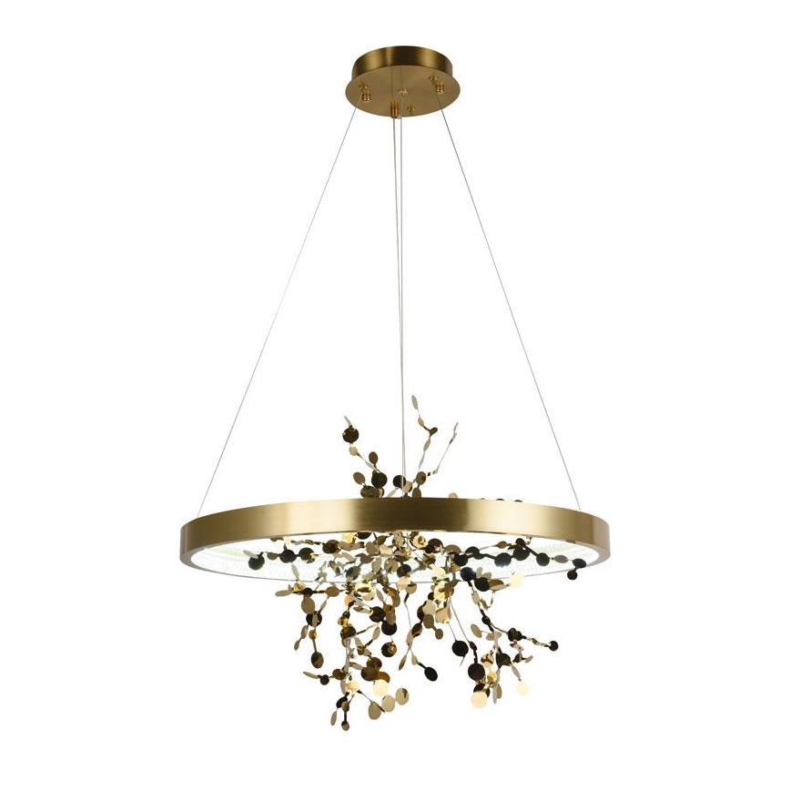 LED ljusreglerad ljuskrona på textilsladd LED/40W/230V 3000-6500K guld + fjärrkontroll