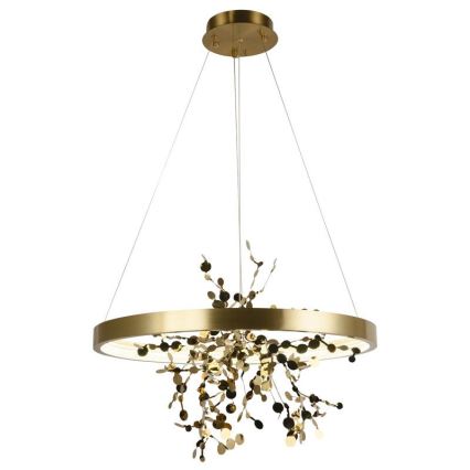 LED ljusreglerad ljuskrona på textilsladd LED/40W/230V 3000-6500K guld + fjärrkontroll