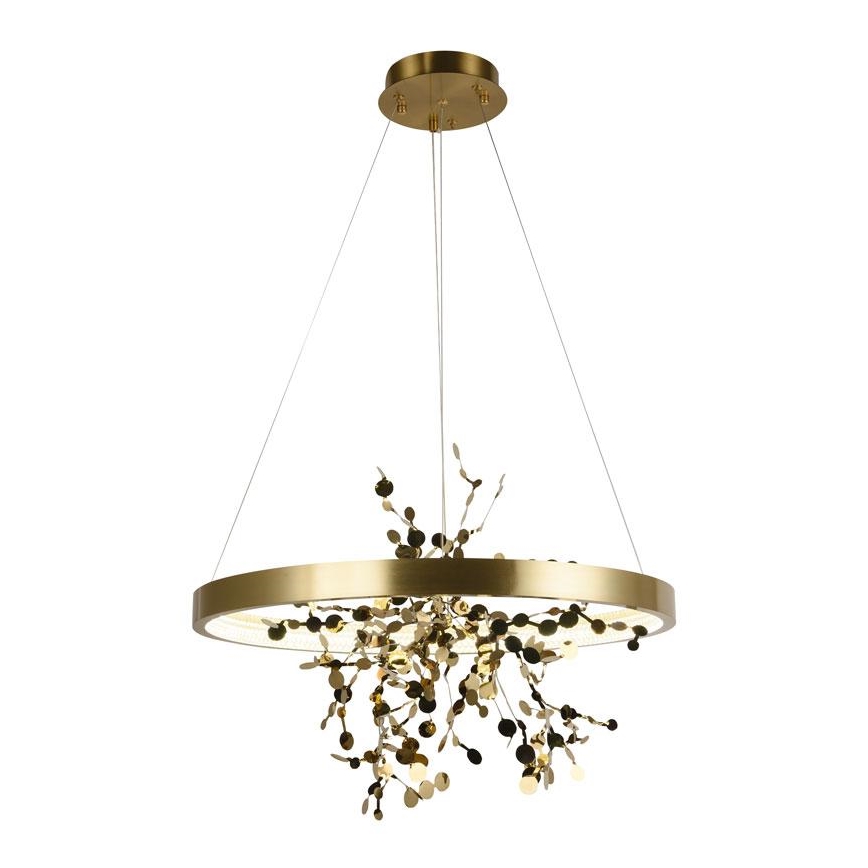 LED ljusreglerad ljuskrona på textilsladd LED/40W/230V 3000-6500K guld + fjärrkontroll